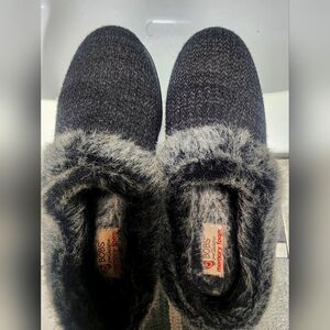 BOBS Gray Fuzzy Slippers